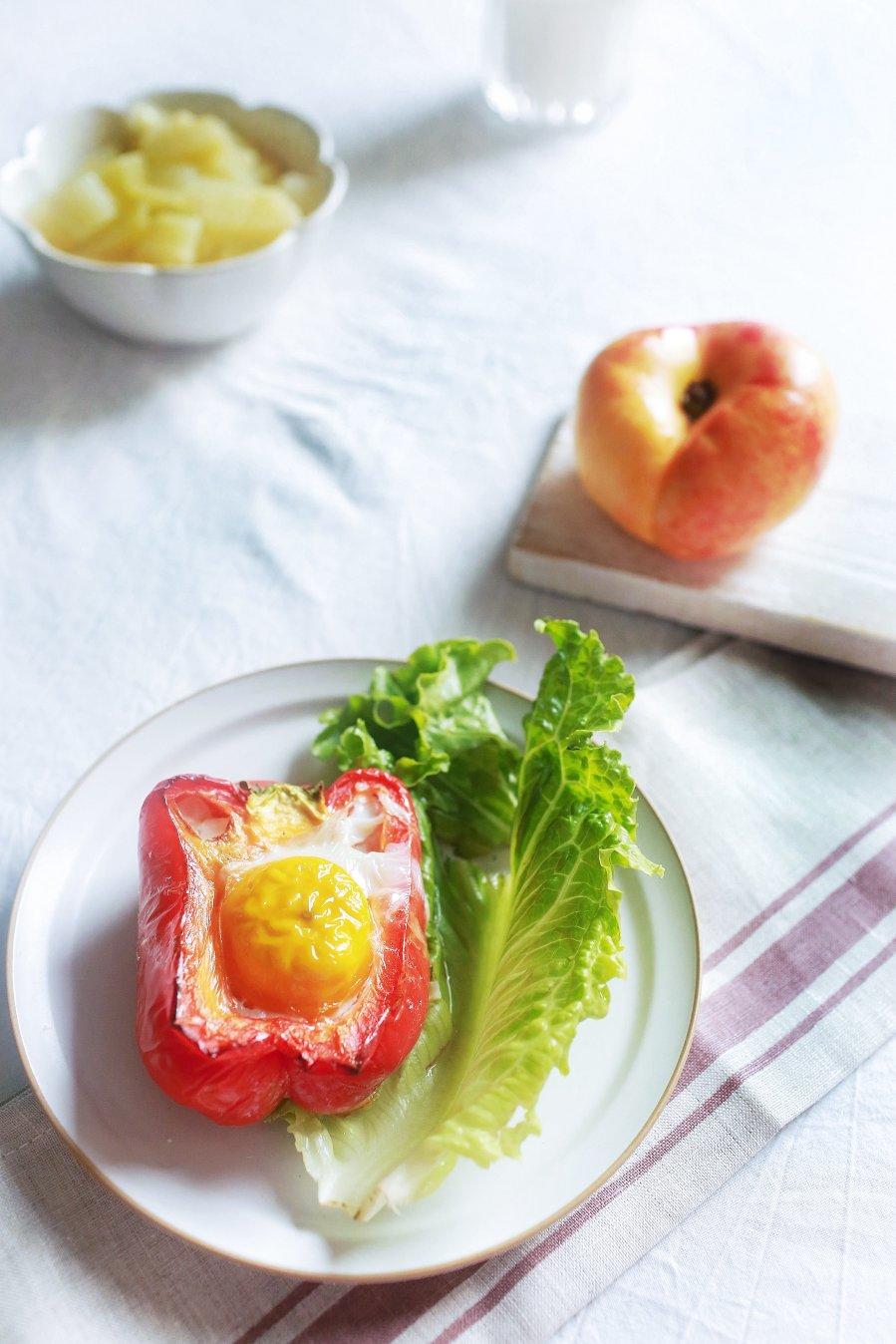 健康低卡拼盘——彩椒土豆泥烤蛋