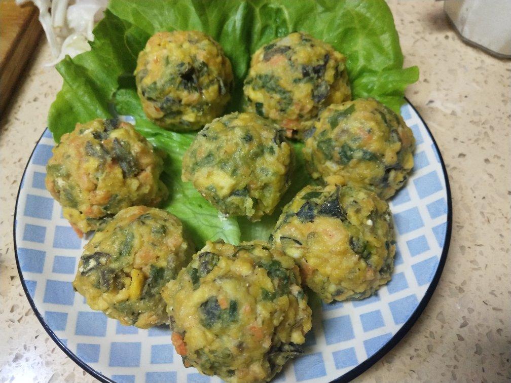 低卡减肥#蒸玉米面野菜&菜团子（手残党也能轻松完成）