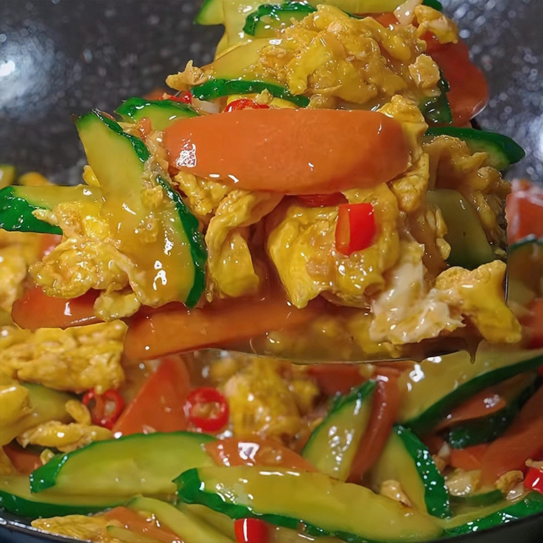 黄瓜鸡蛋炒火腿