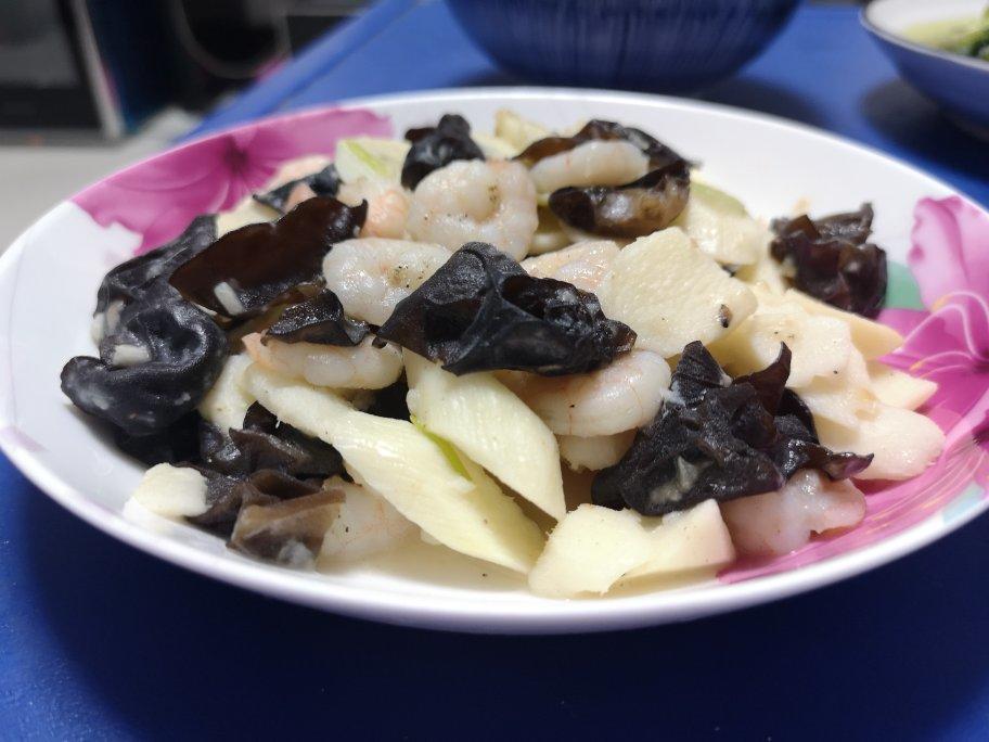 山药黑木耳炒虾仁