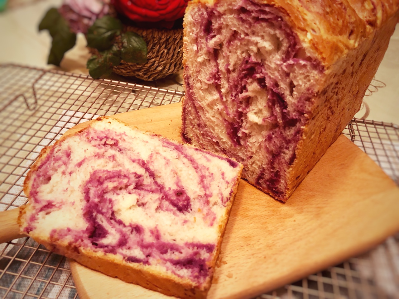 超美的紫薯大理石吐司