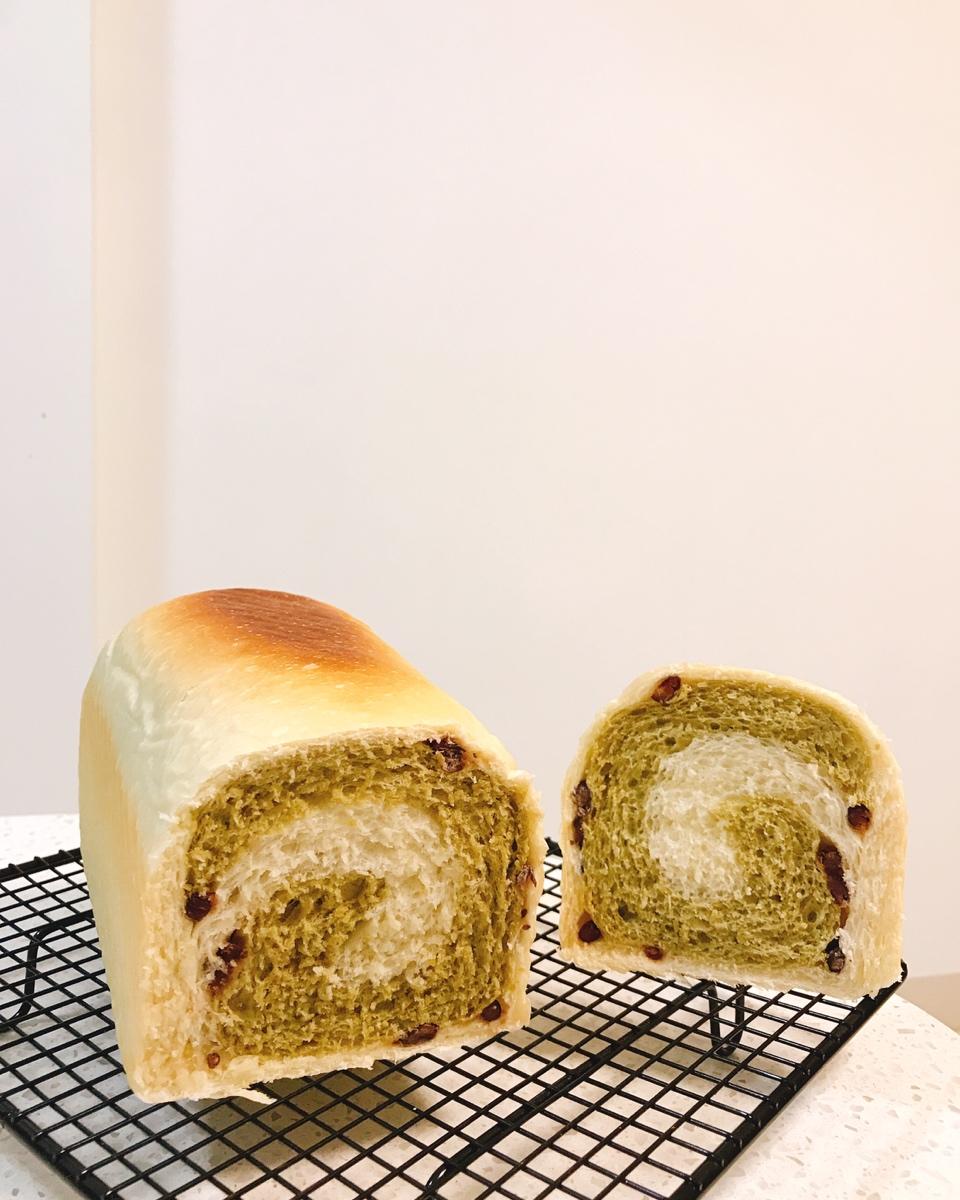 最正宗的日式抹茶红豆吐司