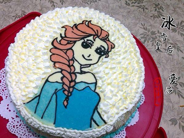 爱莎公主生日蛋糕(巧克力转印)