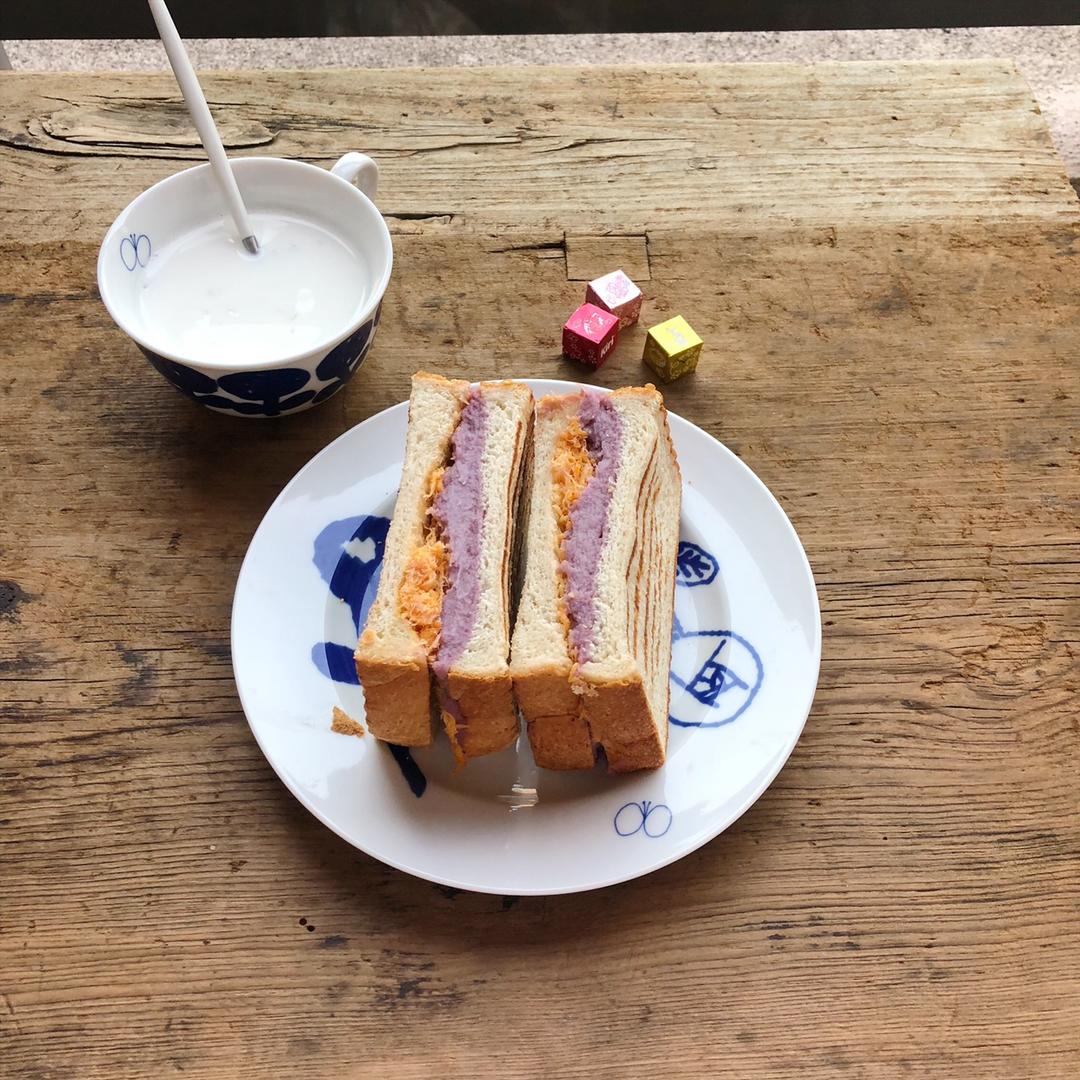 紫薯芋泥/鸡蛋肉松三明治大全🥪