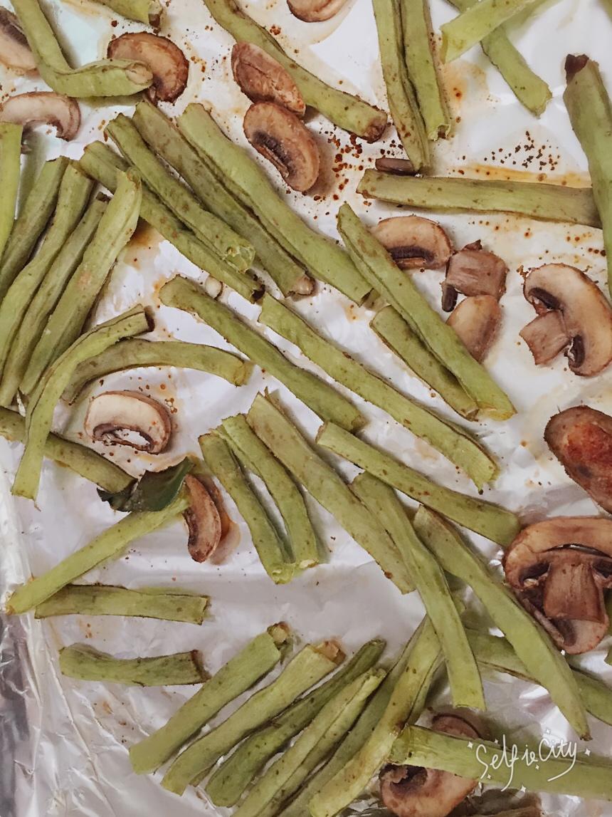 【健康三餐】香醋烤蘑菇豆角