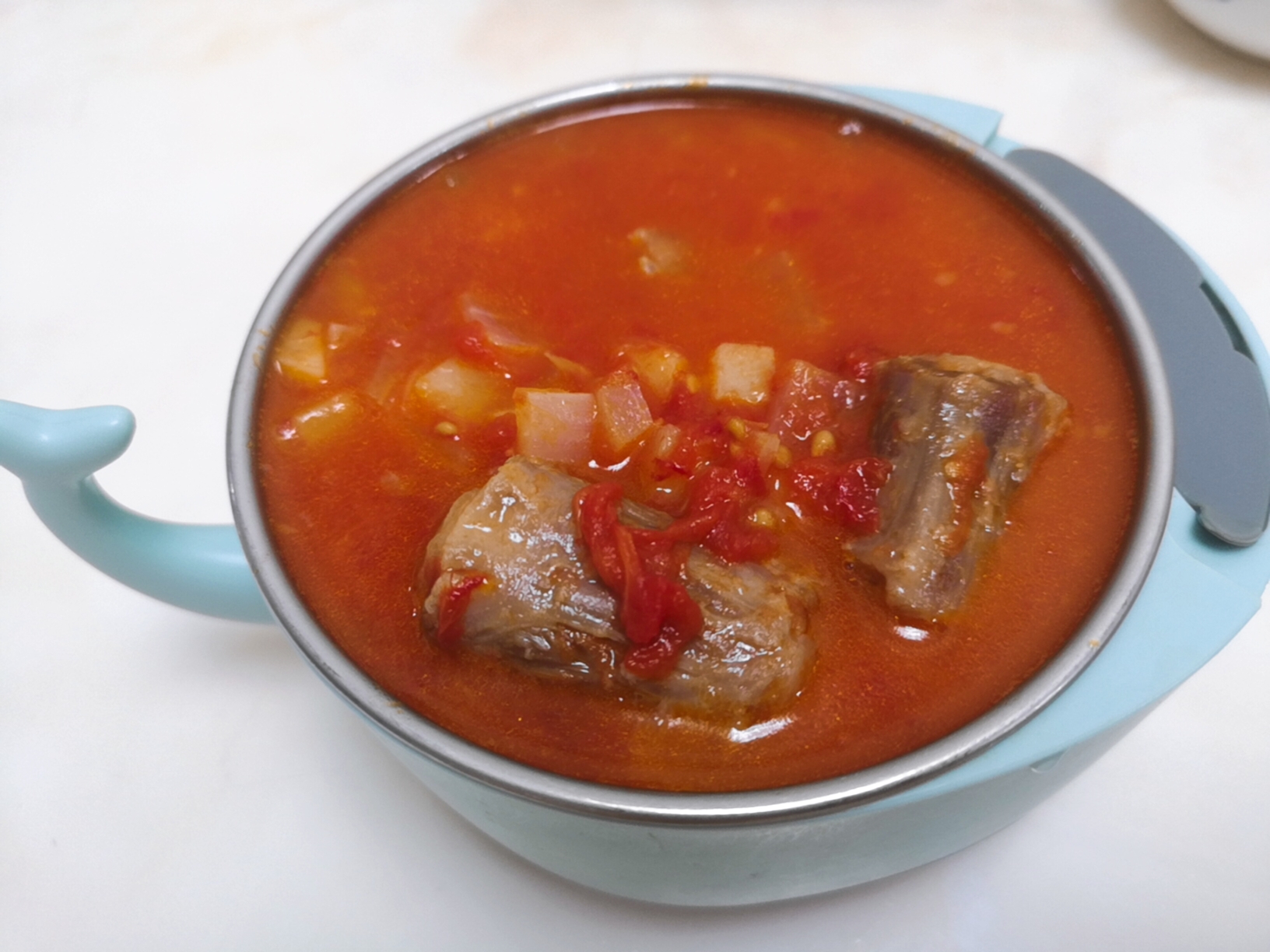 宝宝辅食番茄土豆牛尾汤。胃口大开，超简单，巨好吃！的做法