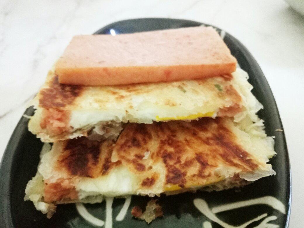 午餐肉鸡蛋酥饼