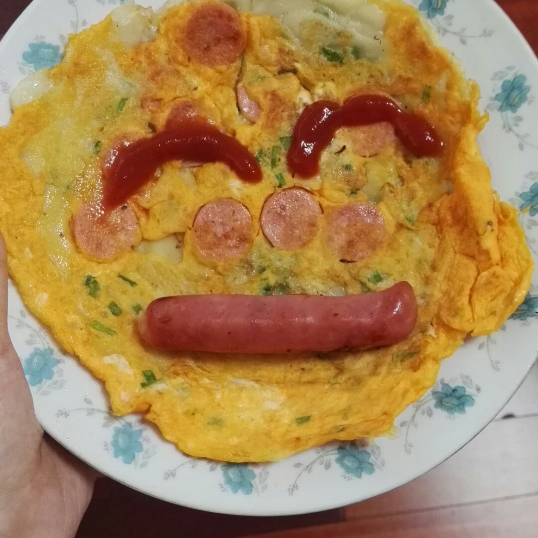 葱煎火腿鸡蛋饼