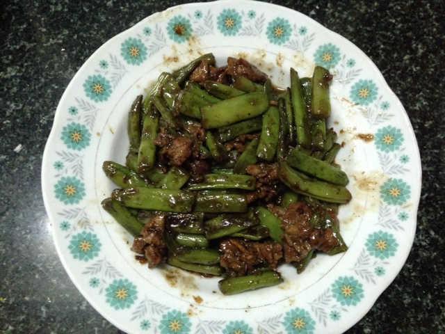 肉沫豆角下饭菜