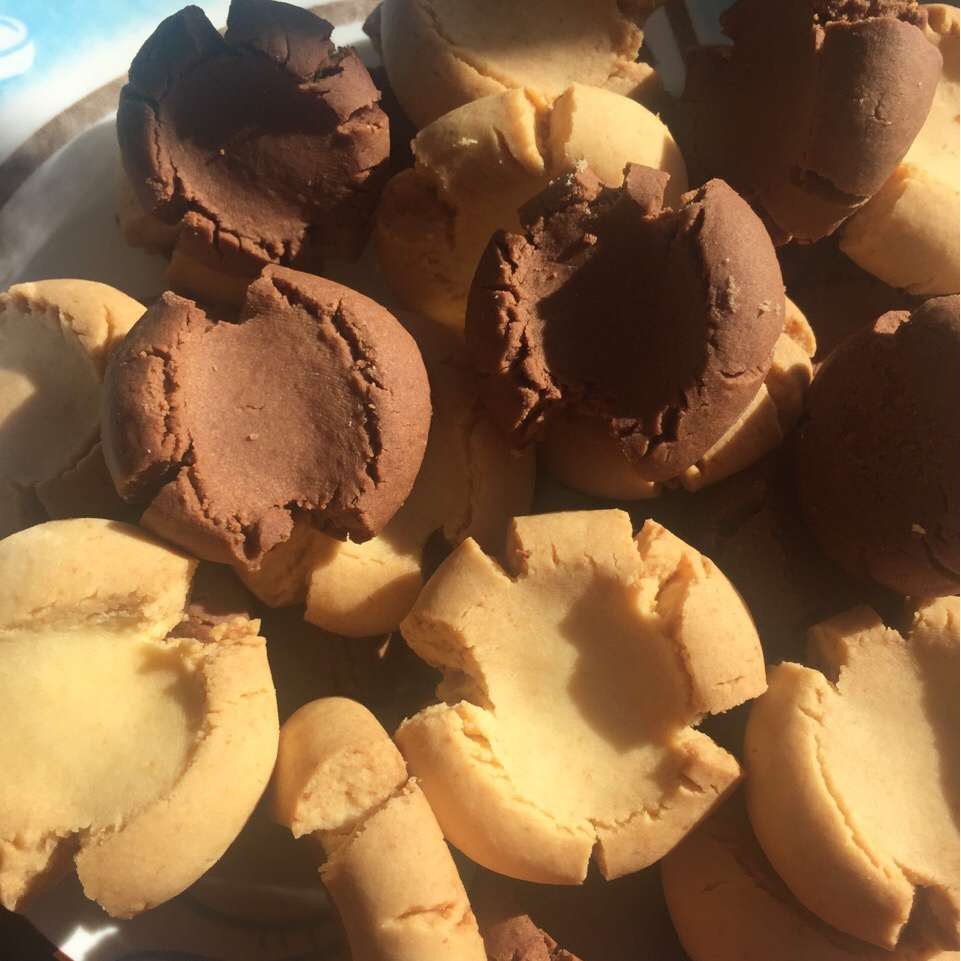 三种口味的玛格丽特饼干（原味、抹茶、可可）