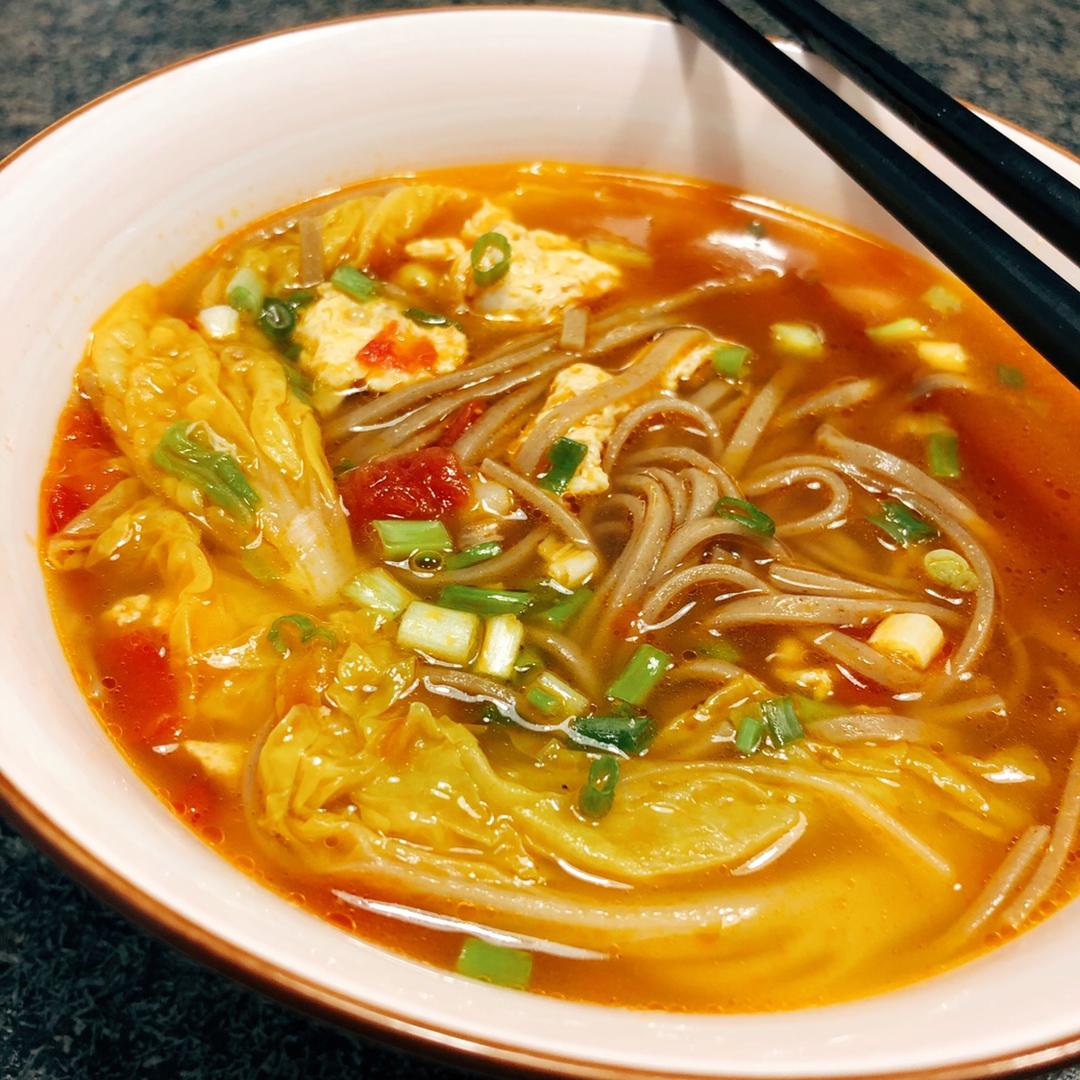 西红柿鸡蛋豆腐荞麦面【减脂餐】