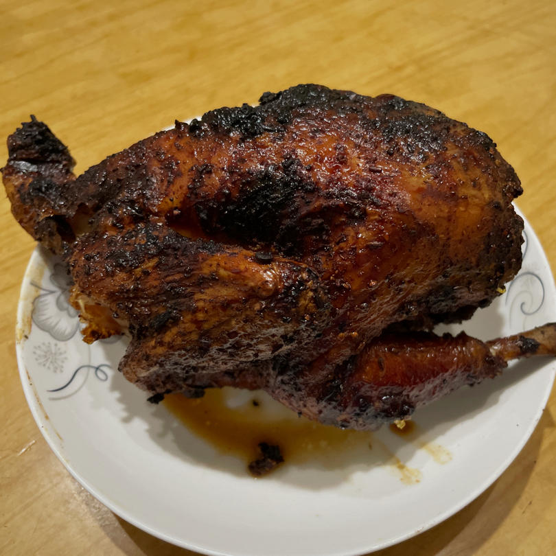 kibazwei做的简单操作又不失美味的烤鸡烤箱版