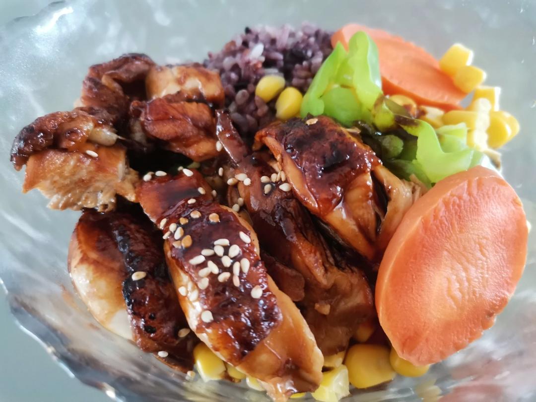 自制照烧鸡腿饭，好吃到舔碗！