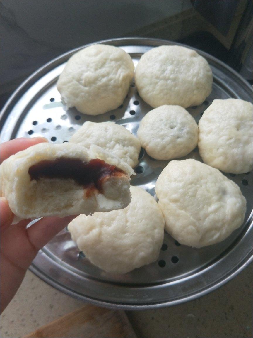 超好吃有豆豆的豆沙包，一次发酵（红豆包）