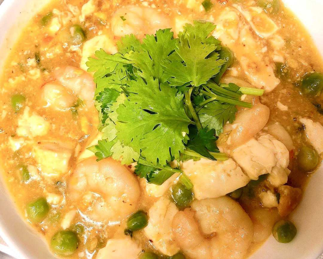 咸蛋黄虾仁豆腐