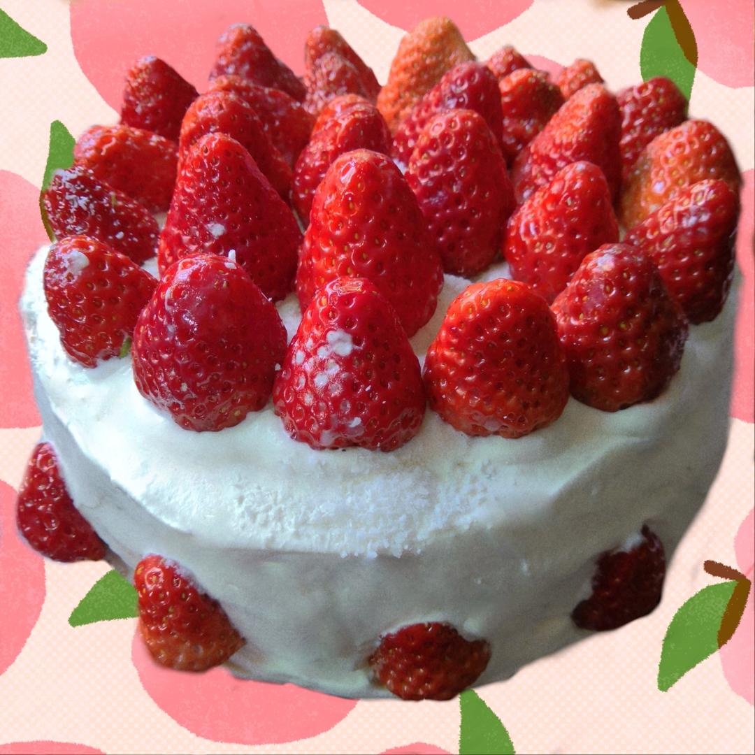 草莓鲜奶油蛋糕🍰（尝试很多方子之后总结的超级实用方子）