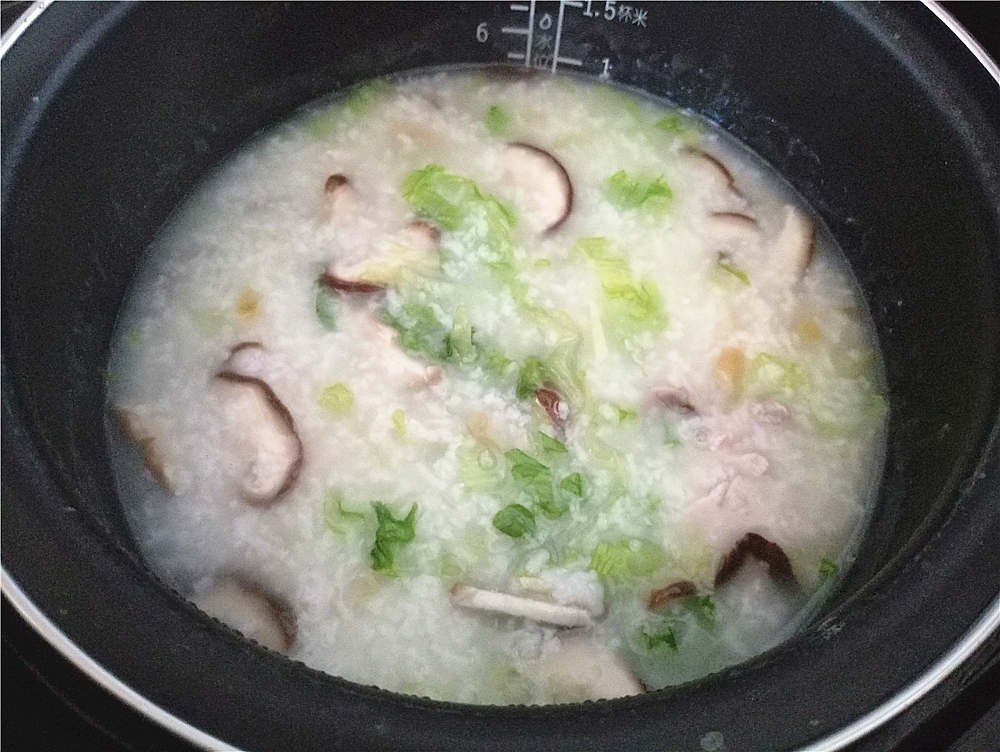 香菇青菜肉片粥的做法 步骤12