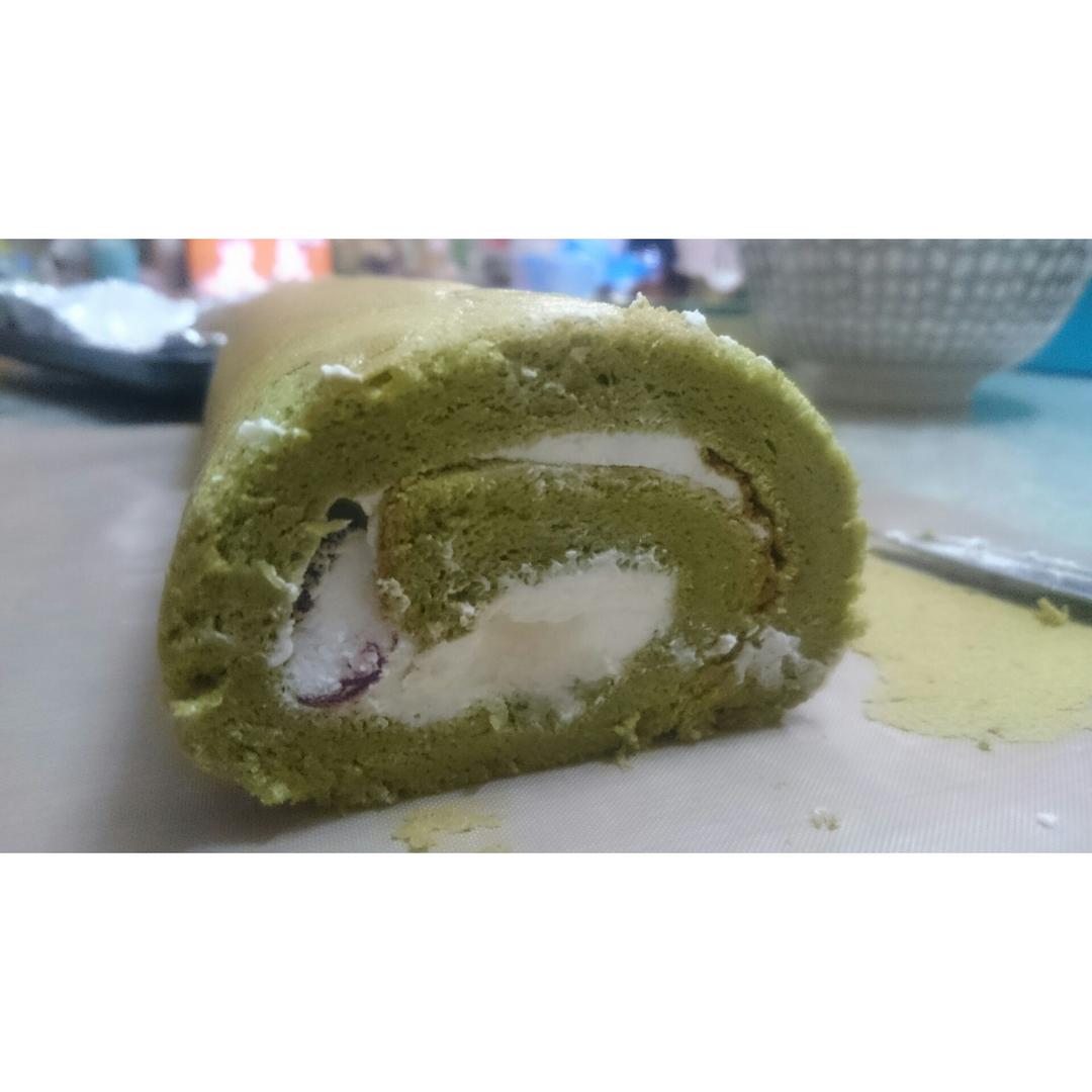 抹茶红豆蛋糕卷