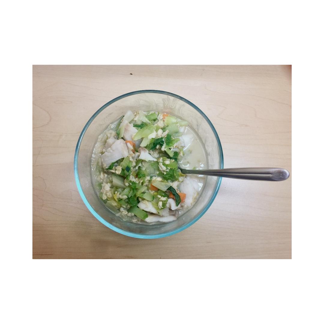 咸味蔬菜火腿燕麦粥