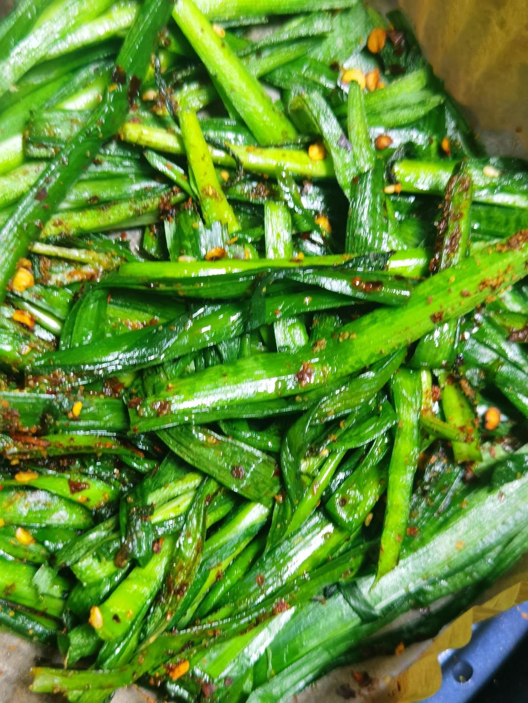 空气炸锅版烤韭菜