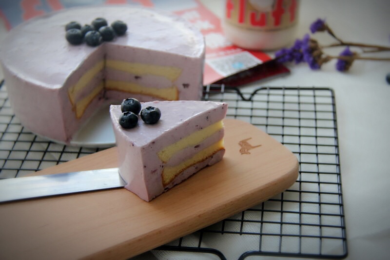 Fluff棉花糖蓝莓慕斯蛋糕的做法