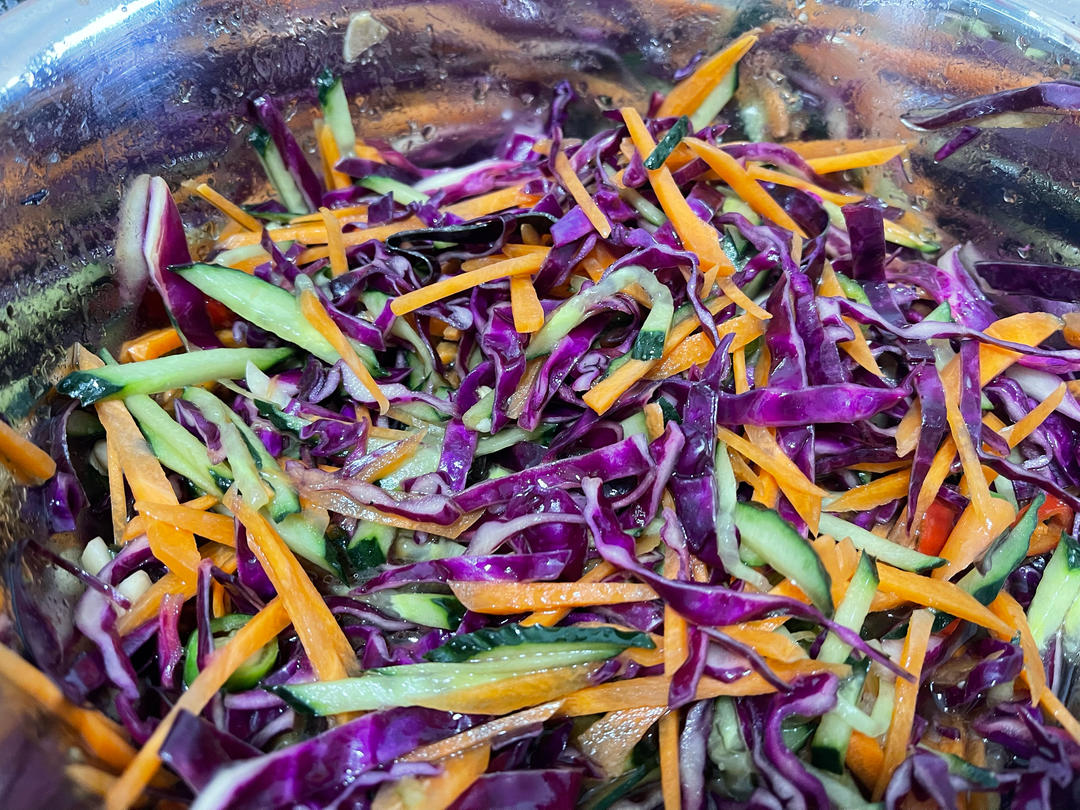 🔥低卡减脂绝配！凉拌紫甘蓝黄瓜！越吃越瘦！
