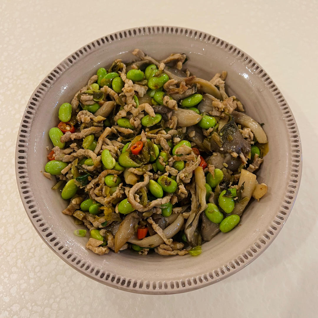 雪菜毛豆肉丝