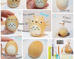 宝宝卡通餐系列龙猫鸡蛋的做法 步骤2