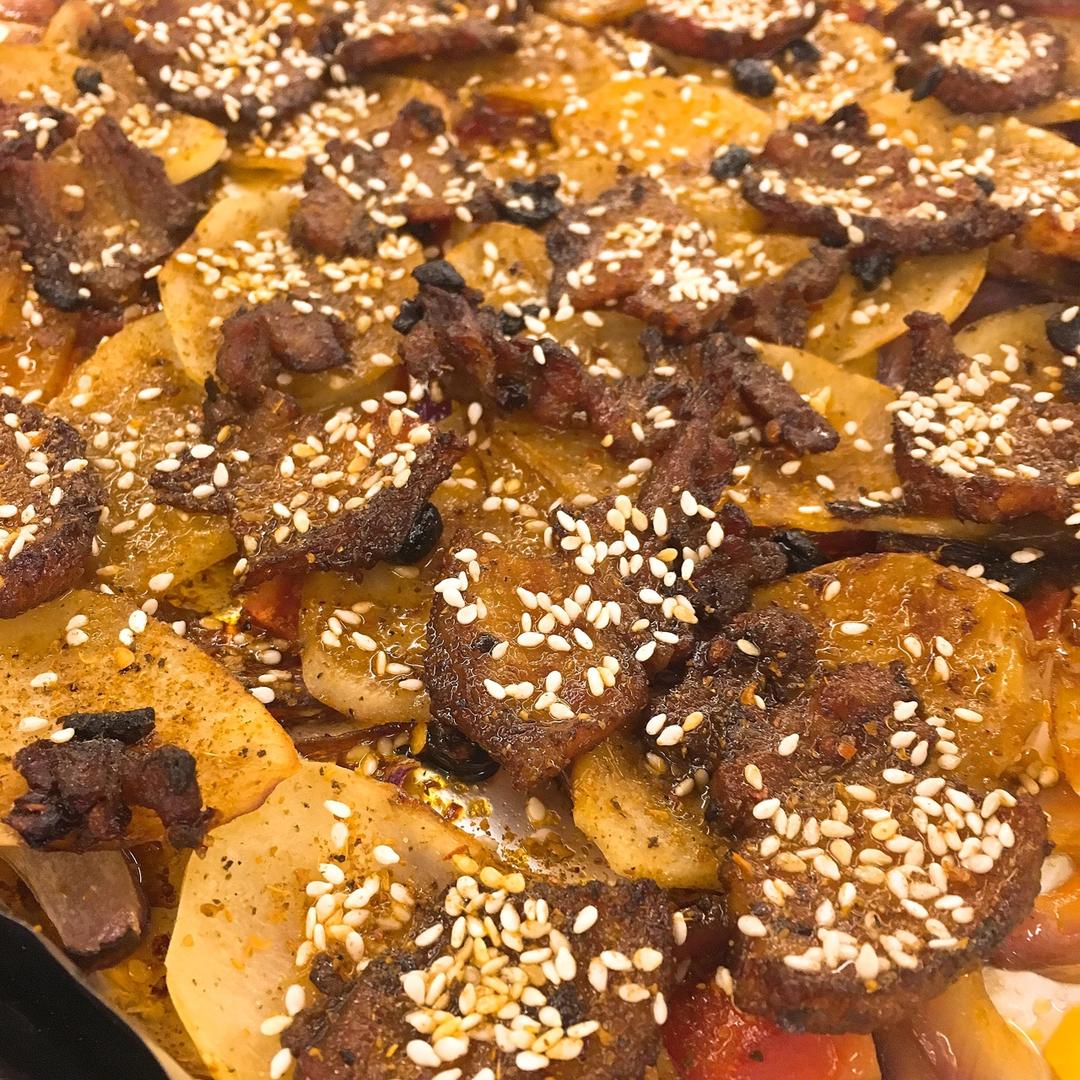 烤箱版土豆烤五花肉