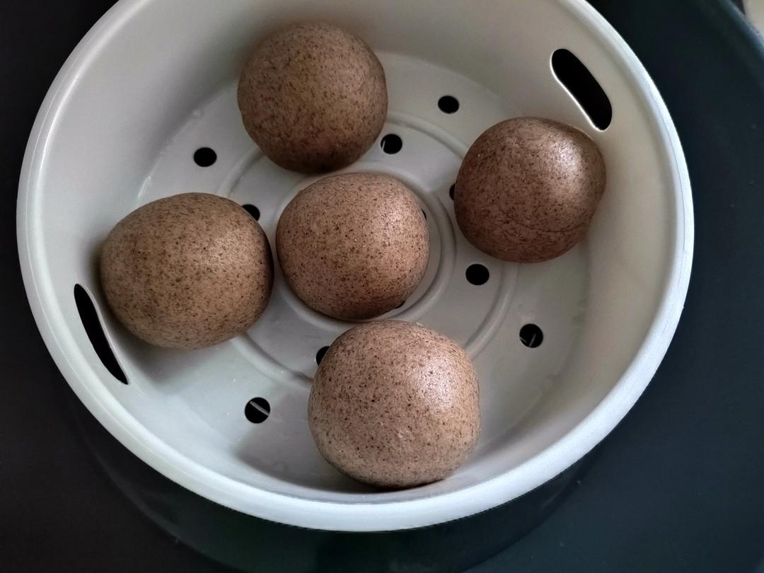 百分百纯黑麦馒头/小馅料馒头（低热量低gi健身减脂健康好美食）