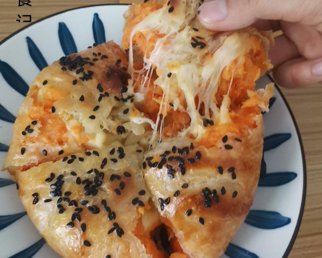 简单!手抓饼早餐 红薯芝士饼的做法