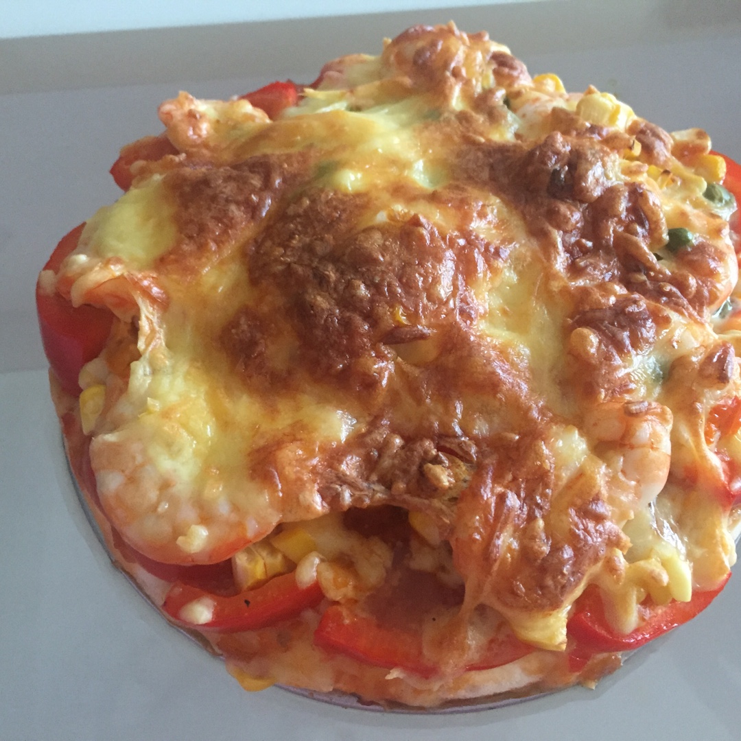 鲜虾培根薄披萨—海氏烤箱定制