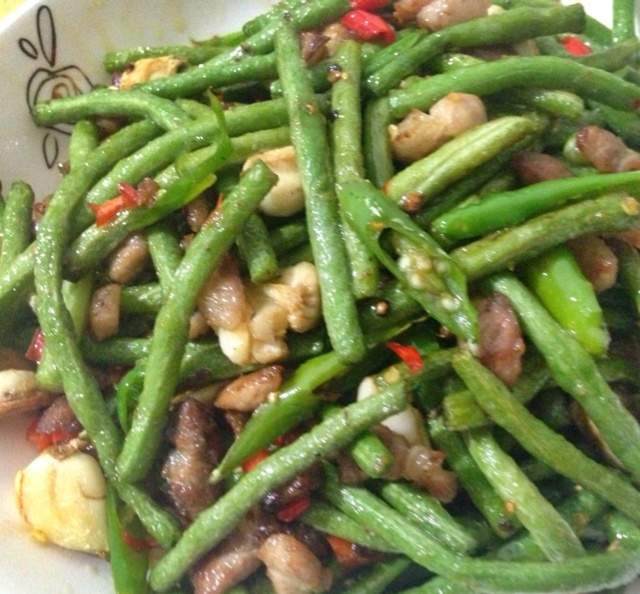 蒜香培根炒豇豆