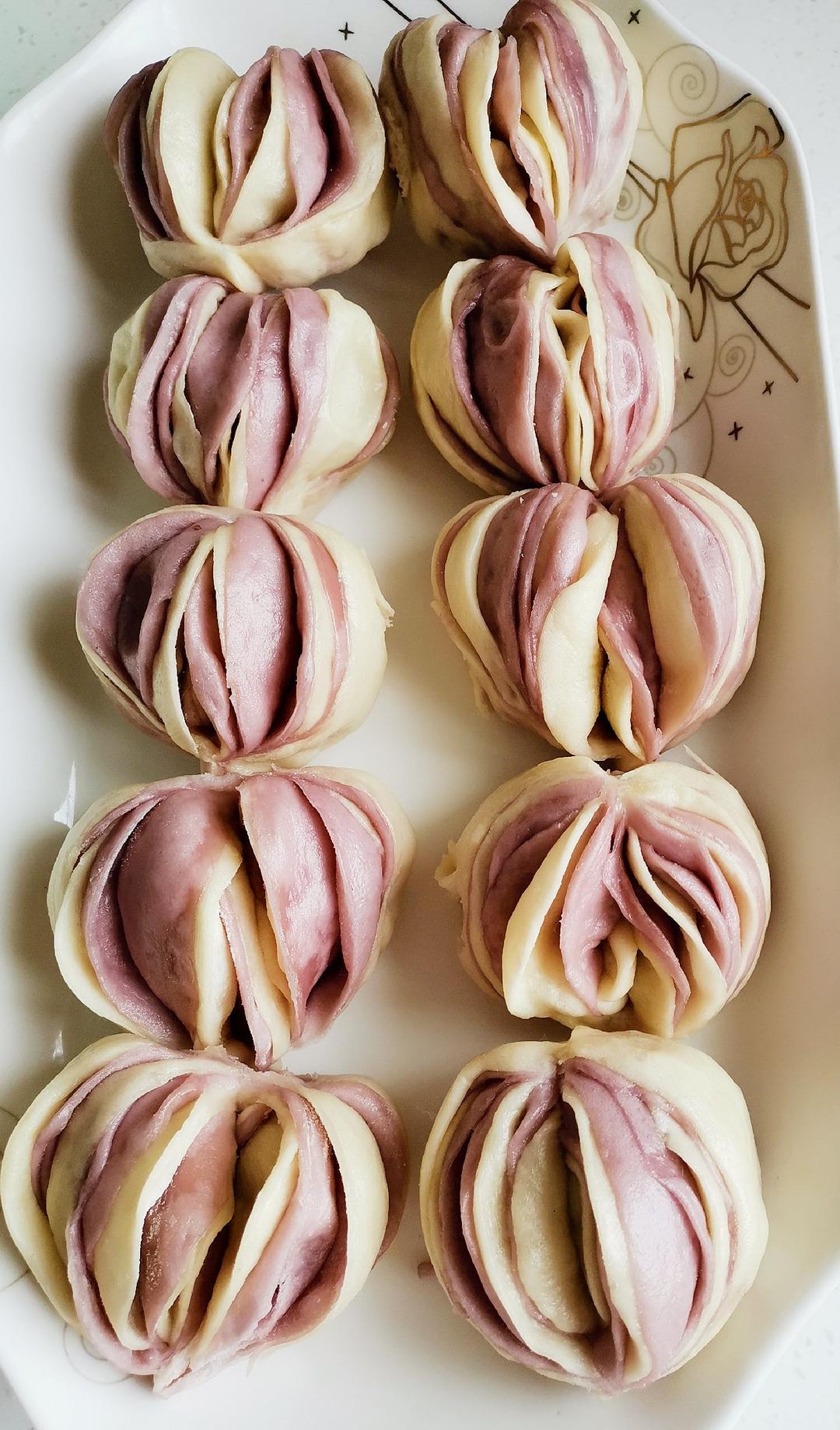 【菠菜双色花卷】馒头的花样