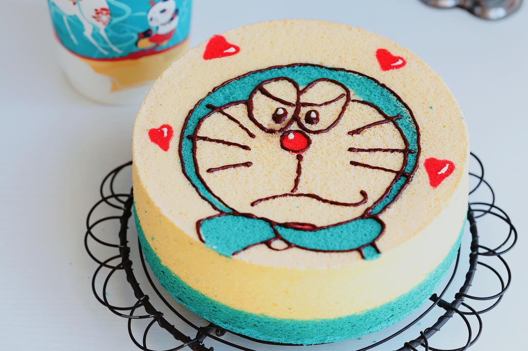 一次烘烤，蓝胖子手绘戚风蛋糕的做法