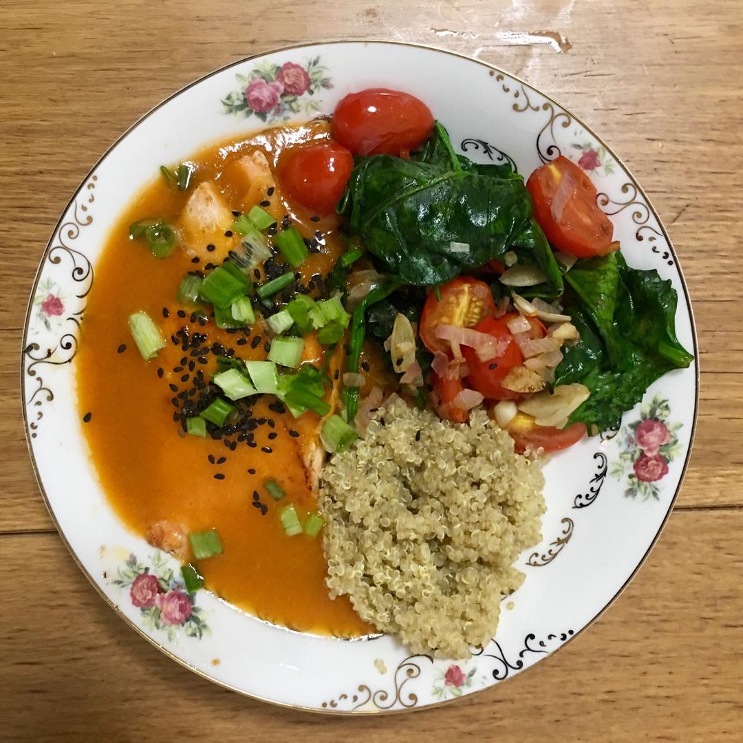 姜汁蜂蜜三文鱼配藜麦【食材包操作说明】