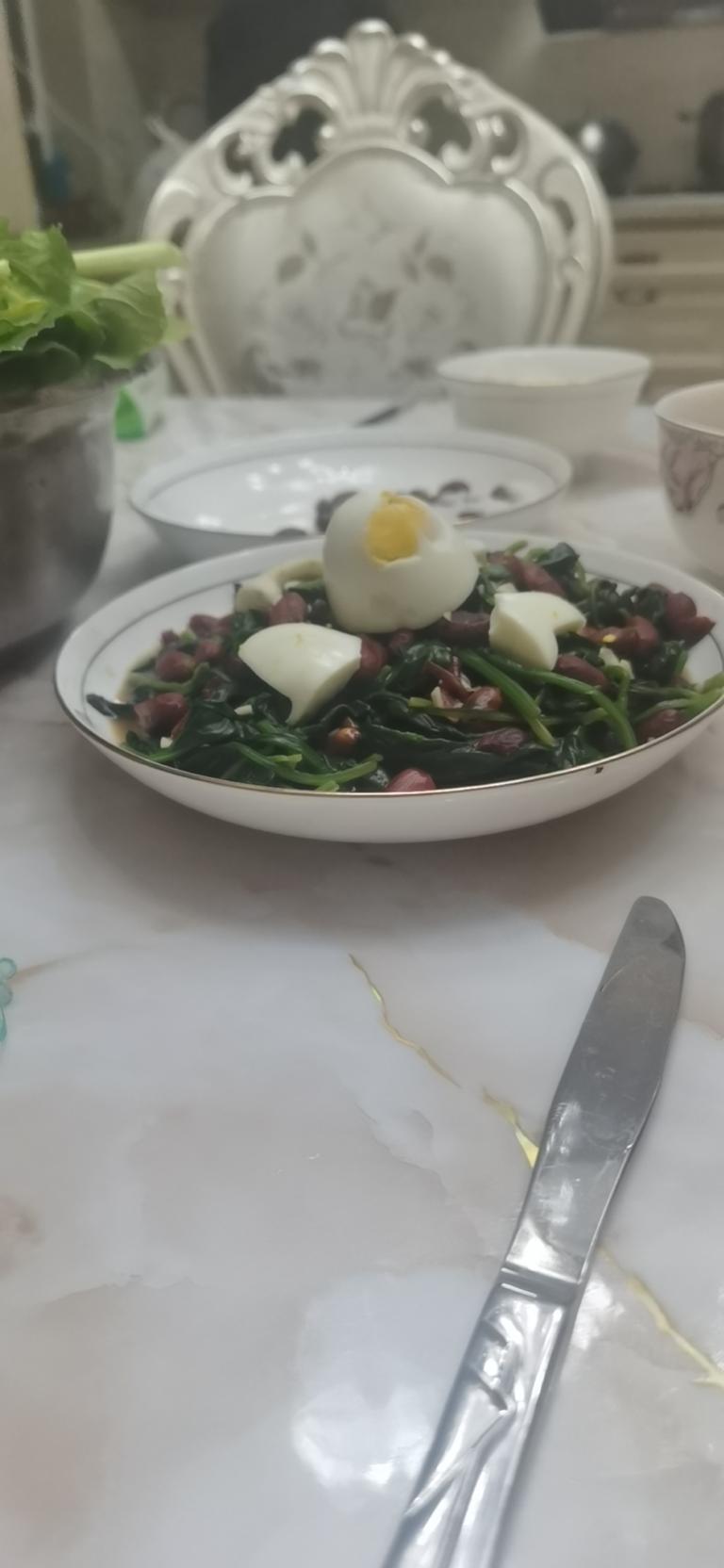 老醋菠菜花生米