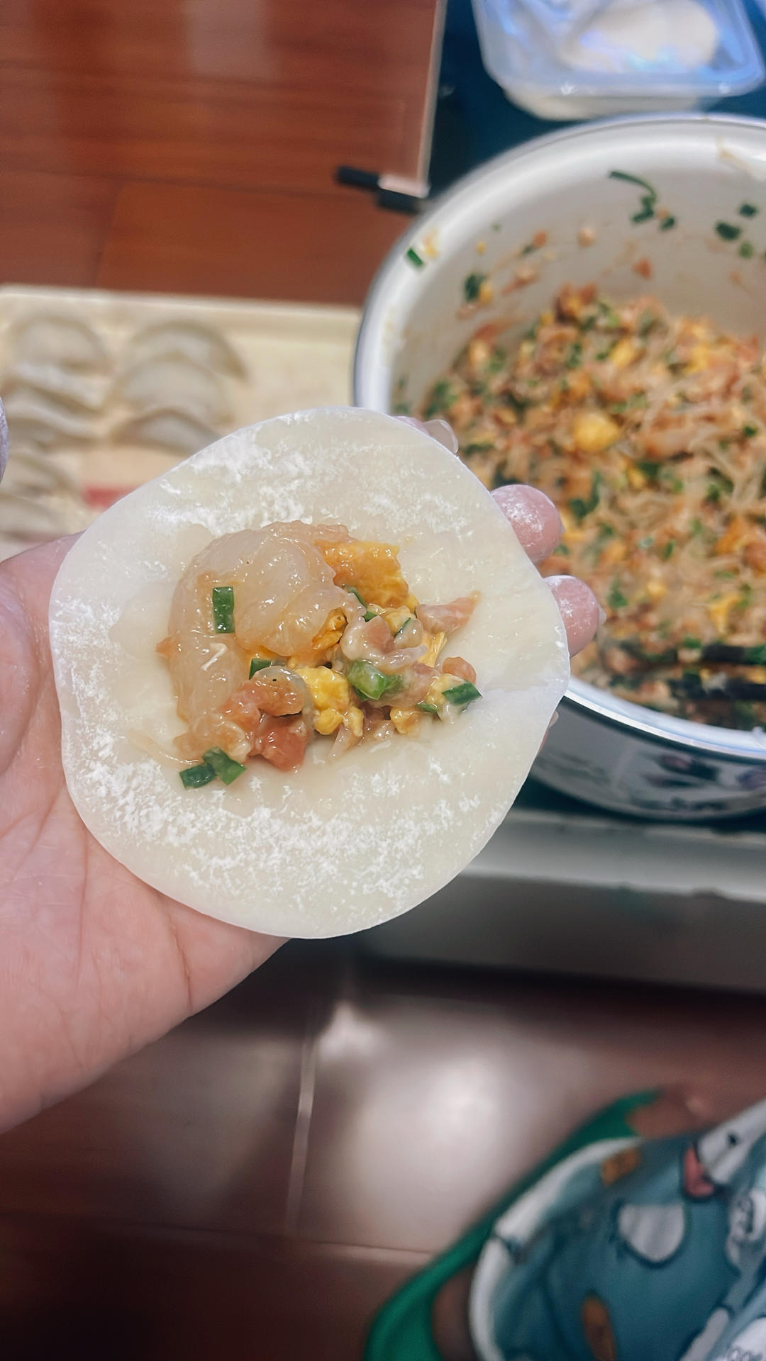 鸡蛋虾仁韭菜饺子🥟