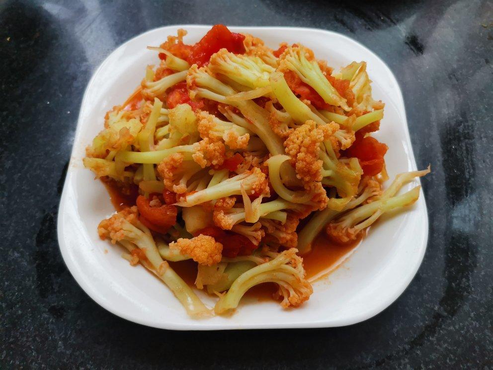 有机花菜炒西红柿