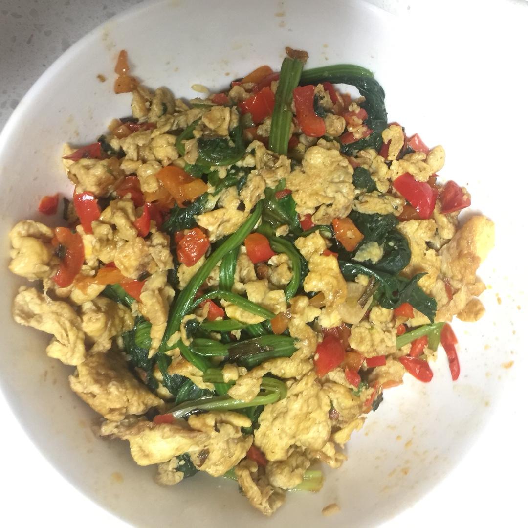 菠菜炒鸡蛋