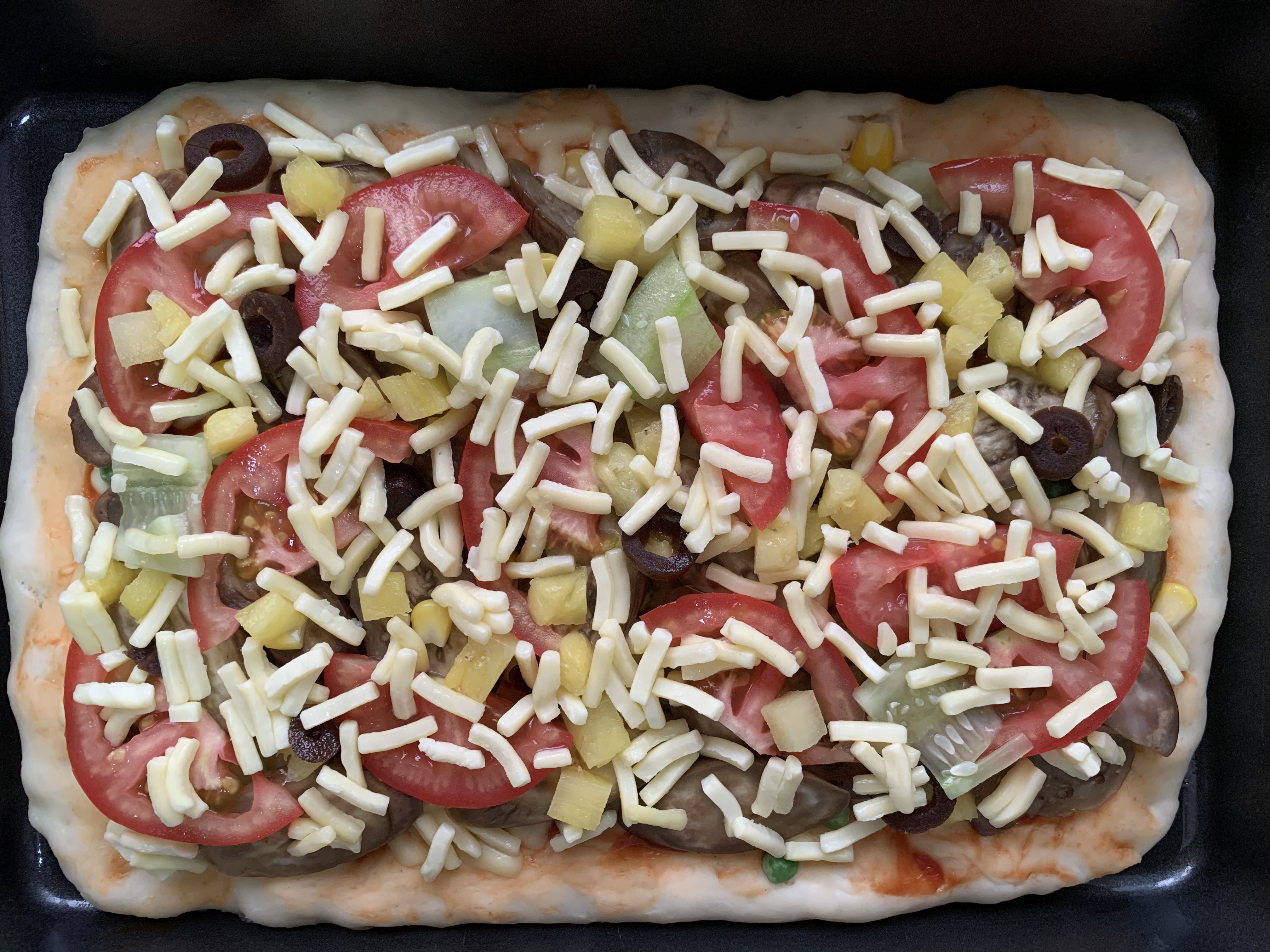 【纯素】茄子青瓜果蔬披萨的做法 步骤7