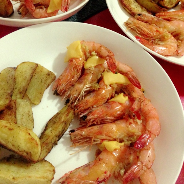 蒜蓉芝士烤大虾