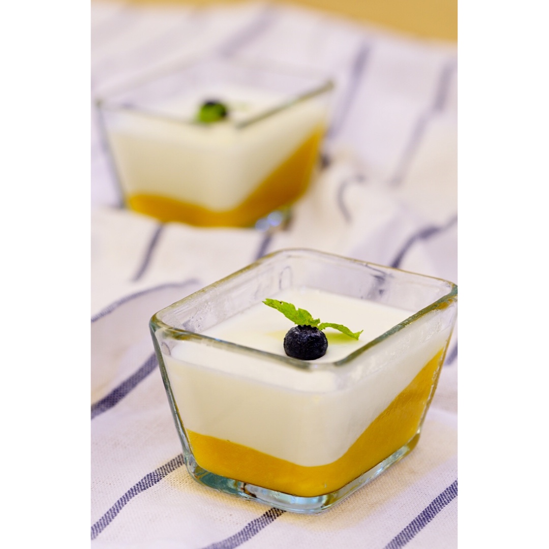 及及猪做的夏日芒果牛奶小布丁