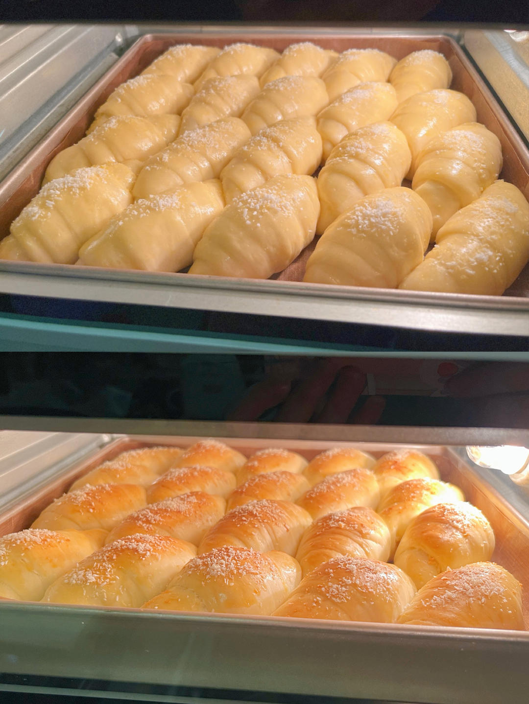 放几天都超级软的奶香小牛角排包