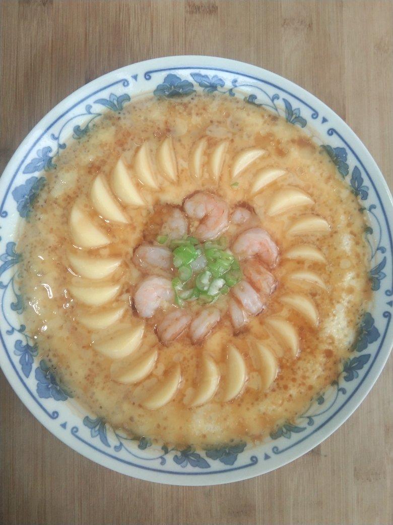 年夜菜、虾仁玉子豆腐（蒸蒸日上）