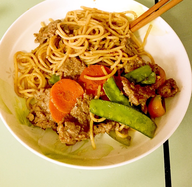 黑椒牛肉炒意大利面