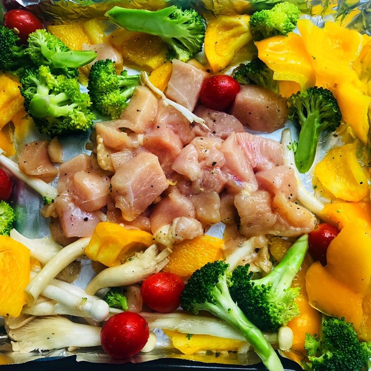 #暖暖家#夏日懒人必备之健康鸡胸肉烤蔬菜的做法 步骤5