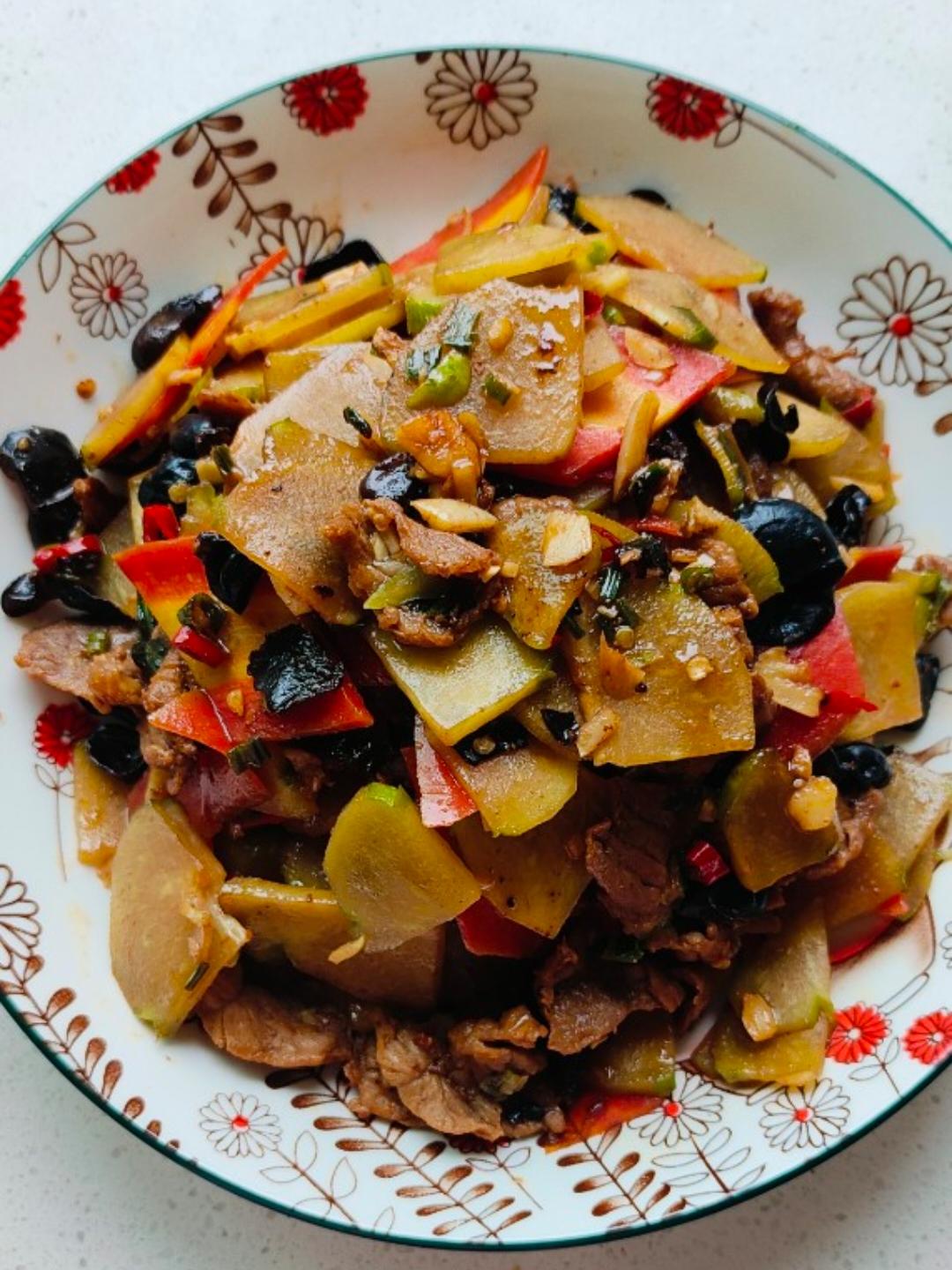 佛手瓜炒肉片