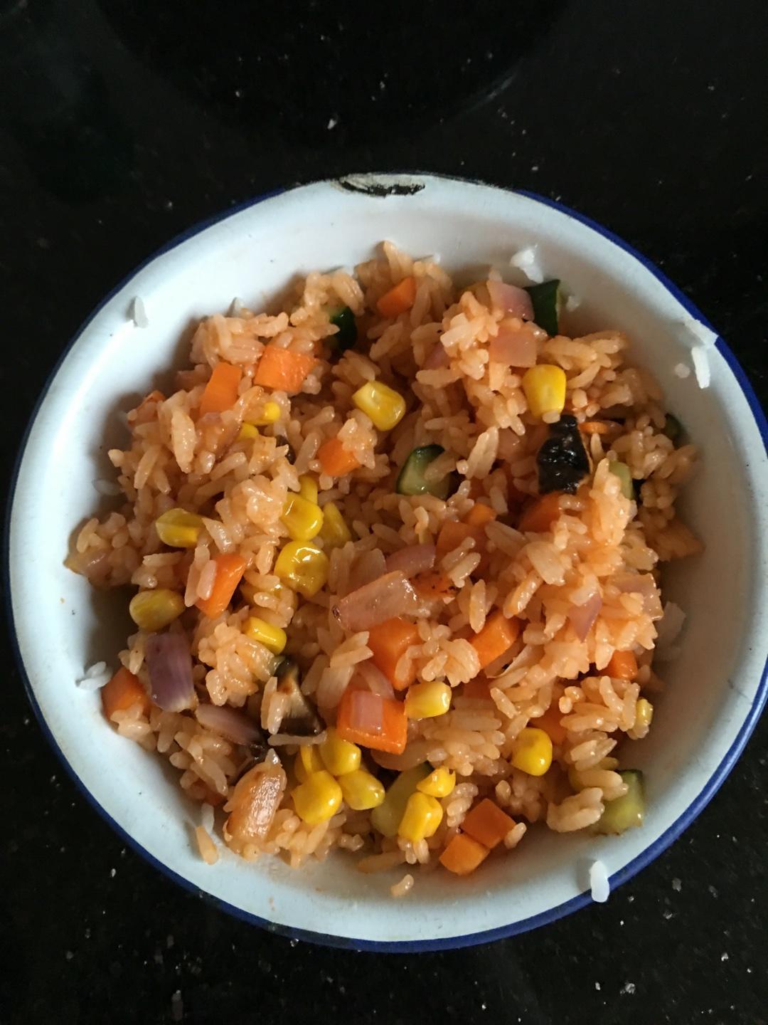番茄酱炒饭的做法