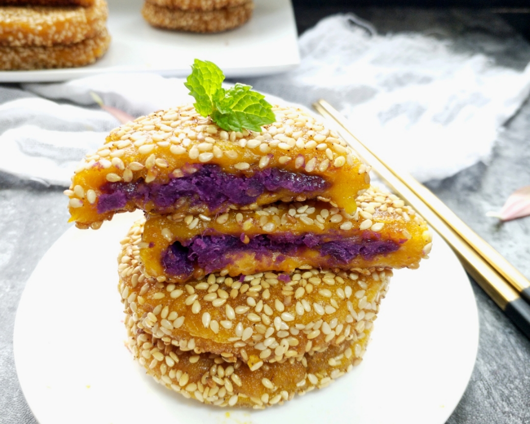 南瓜饼(紫薯馅)